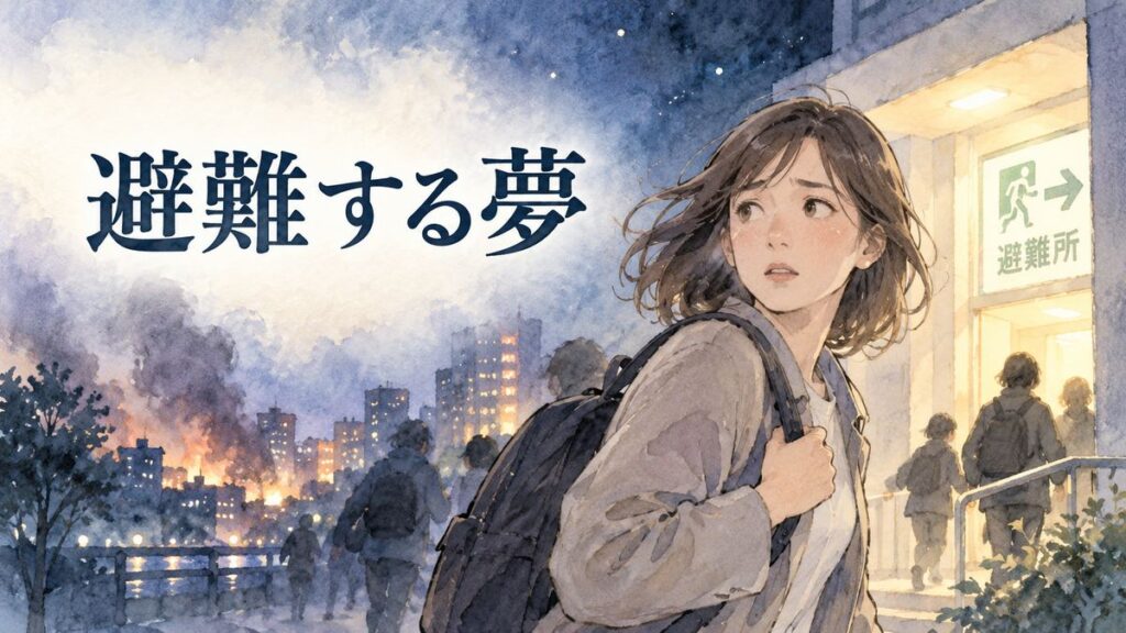 夜の街で安全な場所へ避難する女性