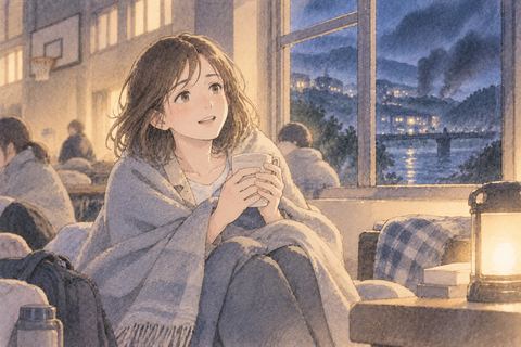 安全な場所に着いてほっとする女性