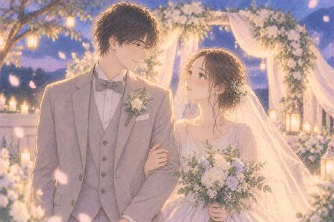 夢の中で元彼との結婚式を見つめる女性
