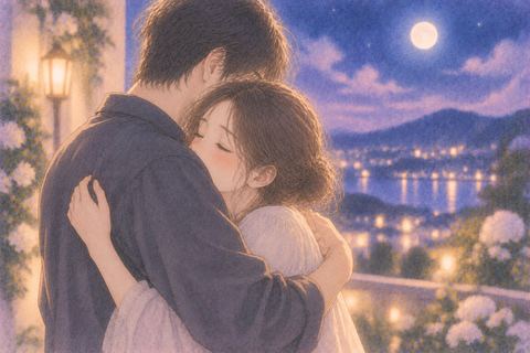 元彼に抱きしめられ静かに目を閉じる女性の夢