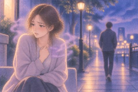 喧嘩のあと一人で立ち尽くし胸にモヤモヤを抱える人物