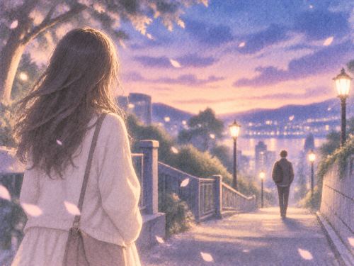 遠くにいる初恋の人を静かに見つめる女性の夢