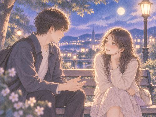初恋の人と向かい合って話す二人の夢