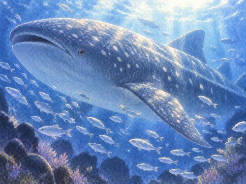 水中を悠々と泳ぐ巨大な魚