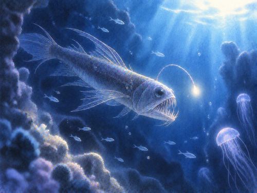 深い水の奥から現れる見慣れない深海魚