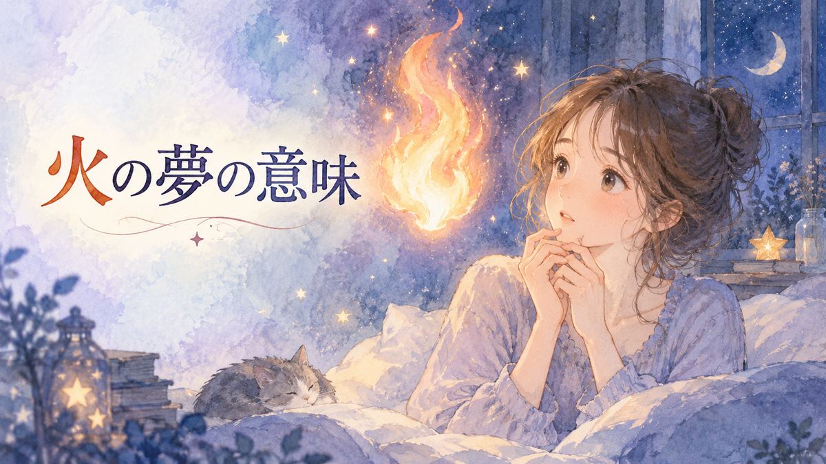 夜の部屋で幻想的な炎を見つめる大人の女性