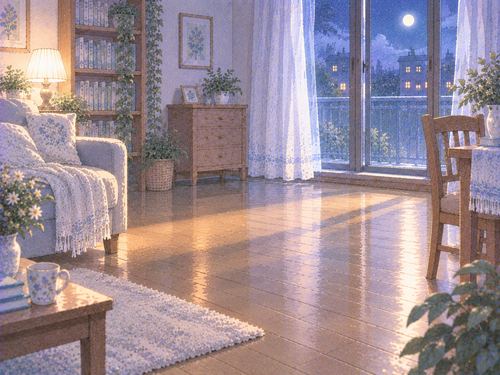 水が引いて乾いた穏やかな部屋