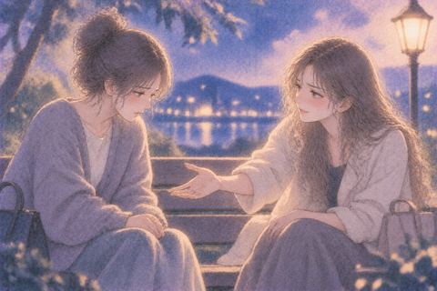 喧嘩のあと穏やかに向き合い仲直りする二人の友達の夢