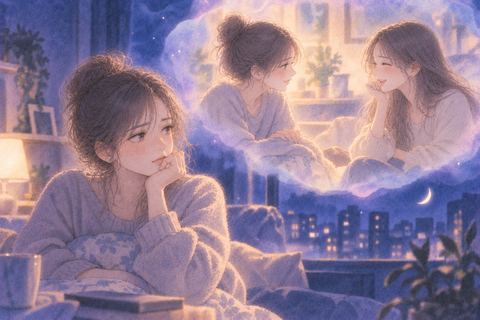 現実では気まずい友達と夢の中で穏やかに話す人物