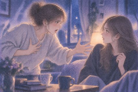 友達に向かって強い怒りを訴える人物の夢