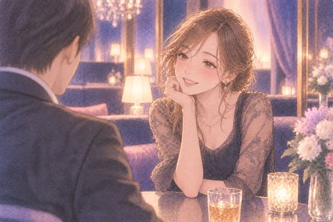 上品な店内で接客する大人の女性