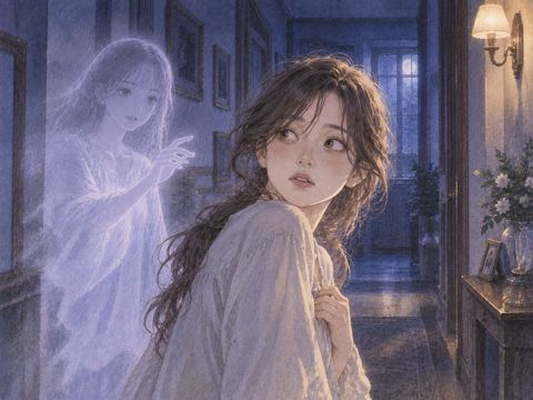 背後の幽霊に話しかけられて振り向く人物