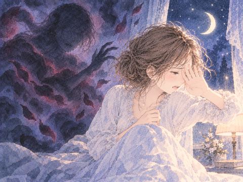 不穏な夢の影から顔をそらす人物