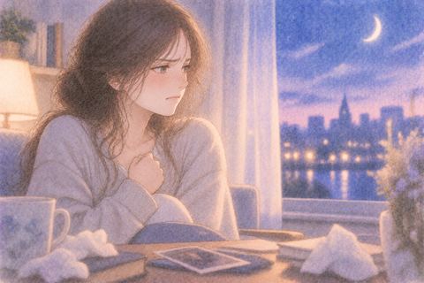 失恋に悔しさをにじませる女性