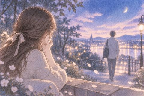 昔好きだった人の後ろ姿を見つめる女性