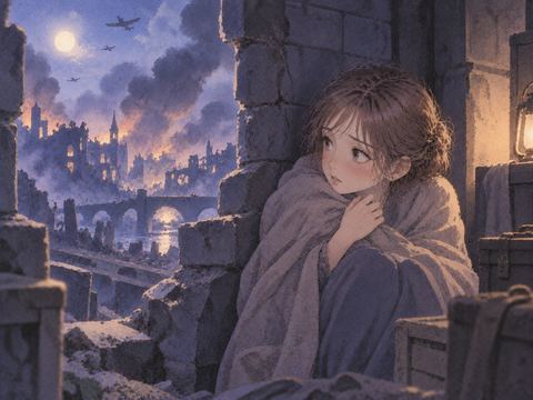 混乱から離れて静かな避難場所に身を寄せる人物