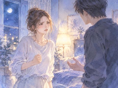 言い争いのあと拳を握って立つ人物
