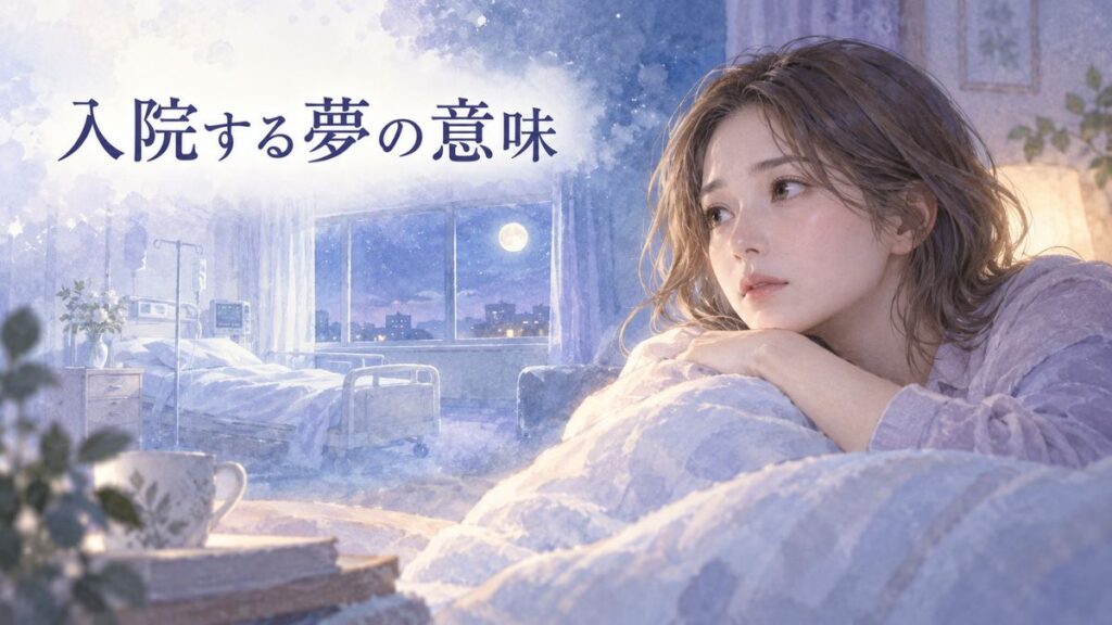 夜の病室を思い浮かべる不安げな大人の女性