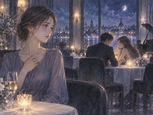 別の人と親しそうにする恋人を遠くから見て寂しそうにする女性