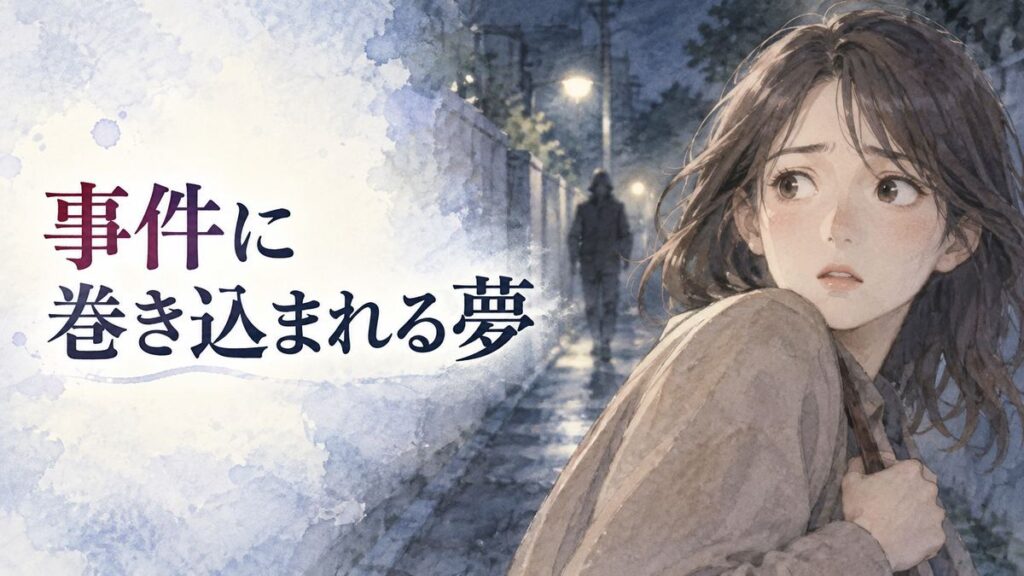 夜道で不穏な気配に振り返る大人の女性