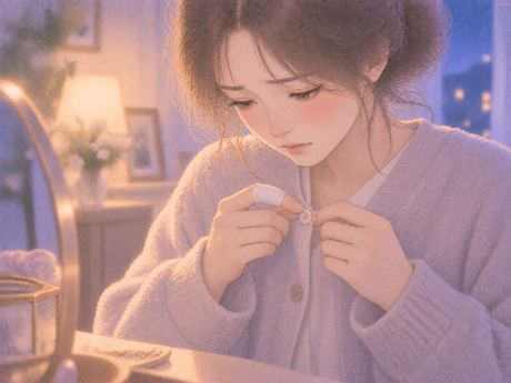 指に包帯を巻き細かな作業に困る手元