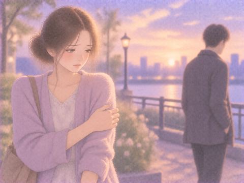 距離を取り自分の腕を守る女性