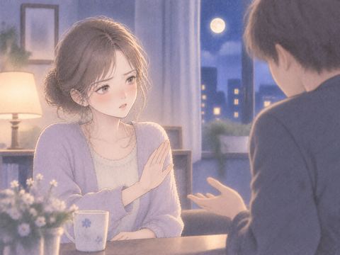 相手へ落ち着いて言い返す女性