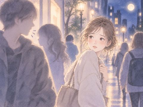 知らない人の言葉に戸惑う女性