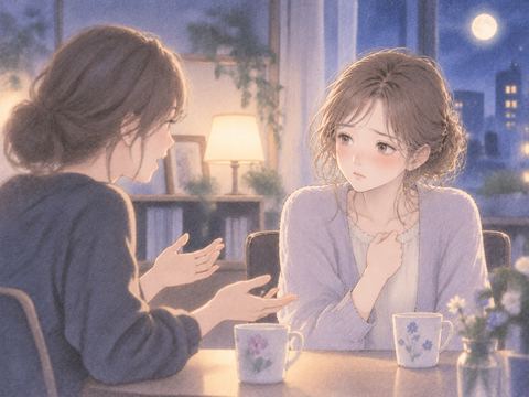 目の前の相手の言葉に傷つく女性