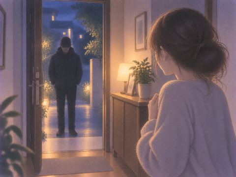 動きを止めた人影と距離を取る人物