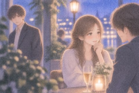 新しい相手といる女性を見る元彼