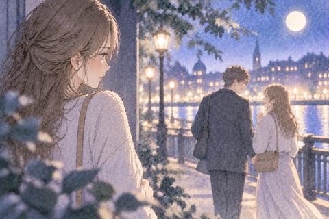 元彼と新しい相手を遠くから見る女性