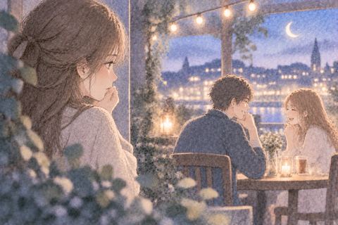 別の人へ好意を向ける好きな人を見る女性