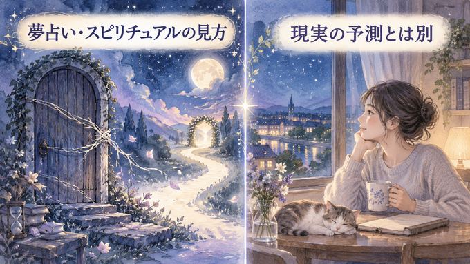 夢の象徴的な変化と現実の出来事を分けて考える図