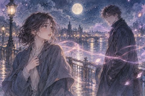 夜の橋で恋人らしい二人の距離が揺らぐ夢の場面