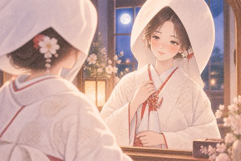 花嫁衣装の着物をまとった女性