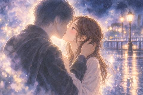 顔がはっきりしない知らない人とキスする女性の夢