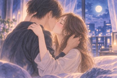 強く抱き寄せ合い顔を寄せる大人の二人の夢