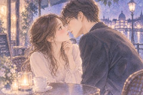 気になる相手と距離が縮まり戸惑いながら見つめ合う二人