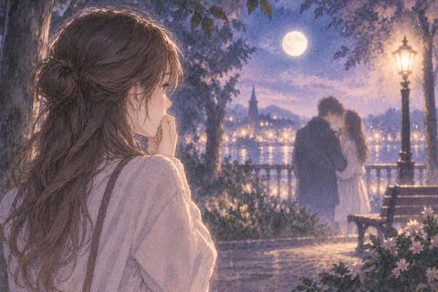 遠くで親密な二人を見て胸がざわつく女性の夢