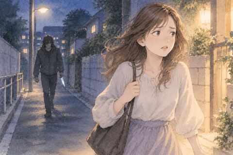 苦手な相手から離れて明るい道へ向かう女性