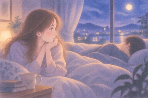 恋人を心配して見つめる女性