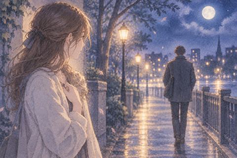 遠ざかる元彼を静かに見送る女性