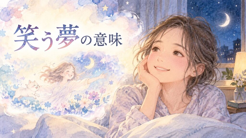 夜の窓辺で夢を思い出し微笑む大人の女性