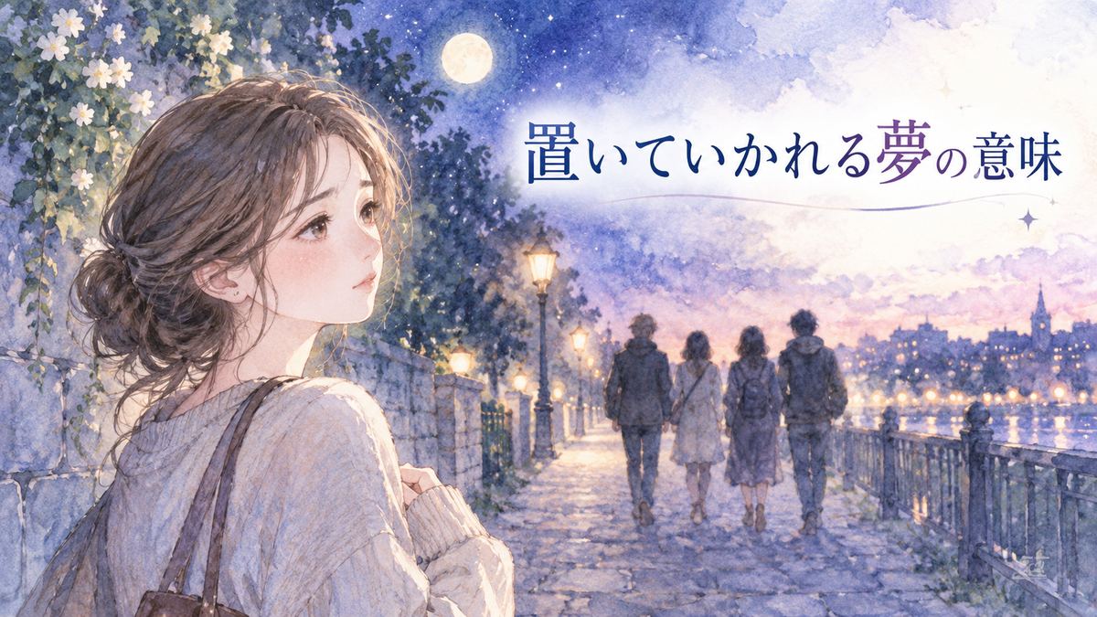 遠ざかる人影を見つめる夜道の大人の女性