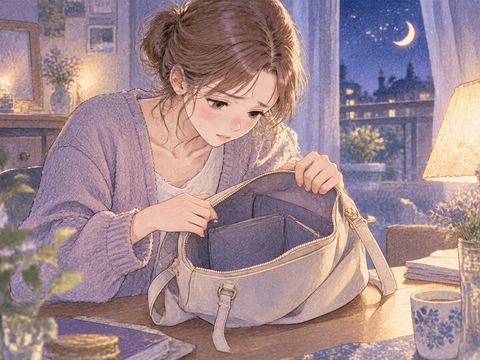 バッグの中に財布がなく困っている女性