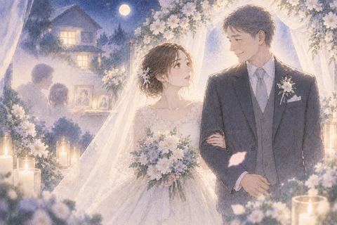 父親らしい年上男性と結婚式の場に立ち戸惑う大人の女性の夢