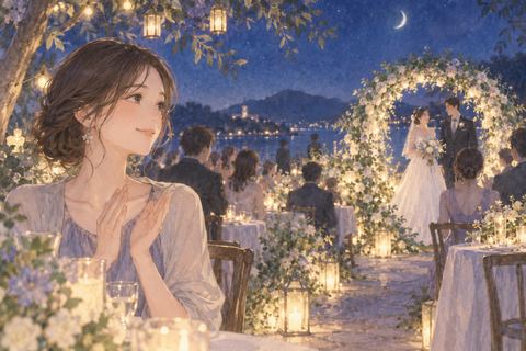 友人の結婚を祝いつつ少し考え込む女性の夢