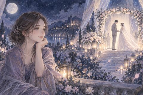 憧れの人物の結婚を見て複雑な表情を浮かべる女性の夢