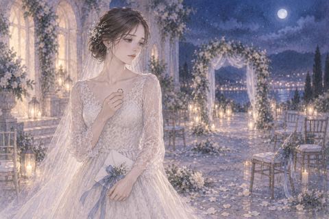 静かな式場で結婚が取りやめになり立ち尽くす女性の夢